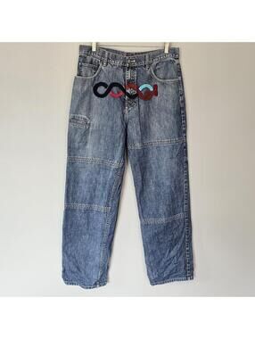 Vintage COOGI Embroidered Logo Jeans – 90s Y2K Baggy Denim (Size 36)